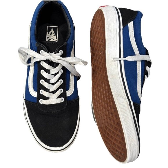 Vans Old Skool Shoes - Youth sz 6 Blue and Black - Picture 1 of 5